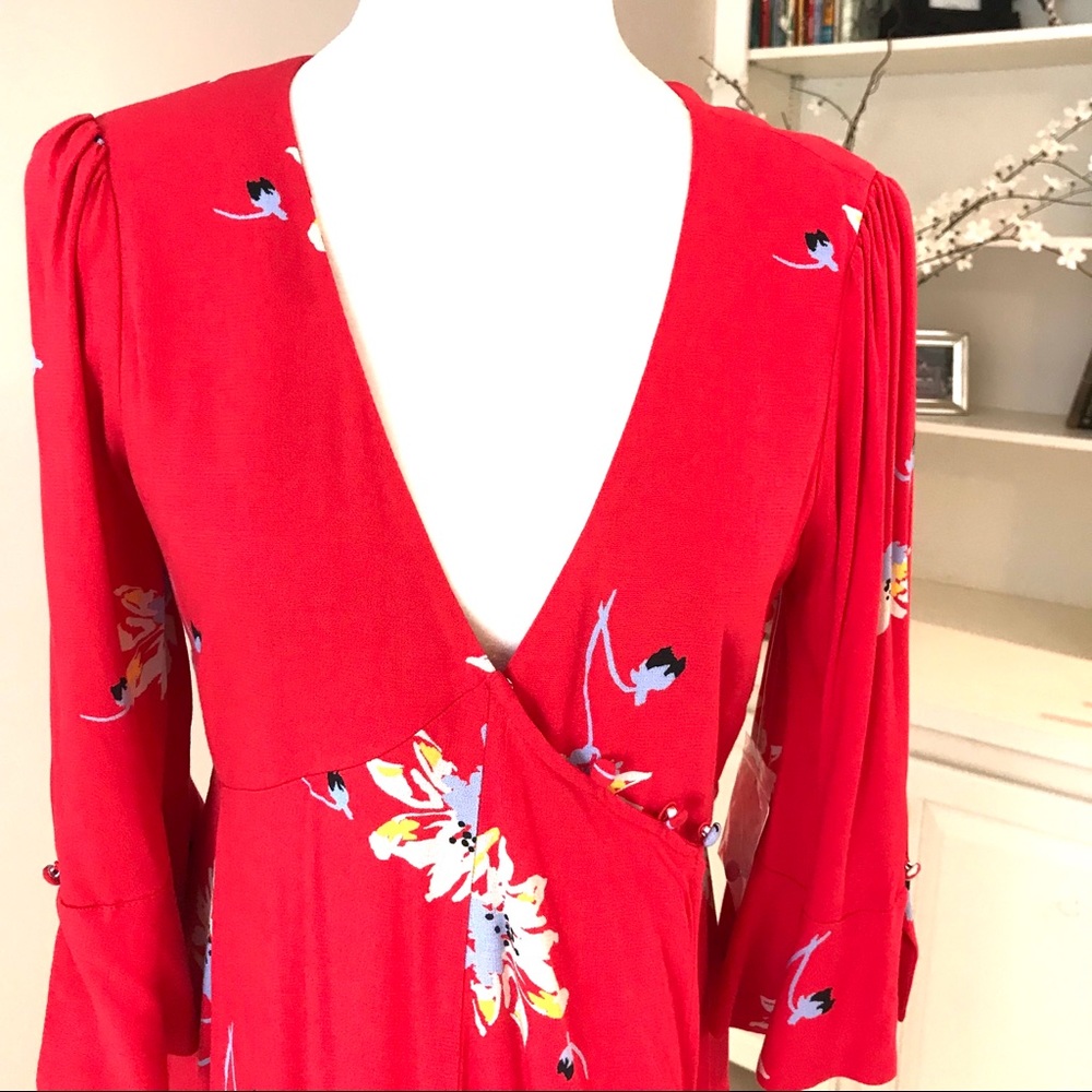 NWT Free People Time on My Side Wrap Dress M - Picture 7 of 8